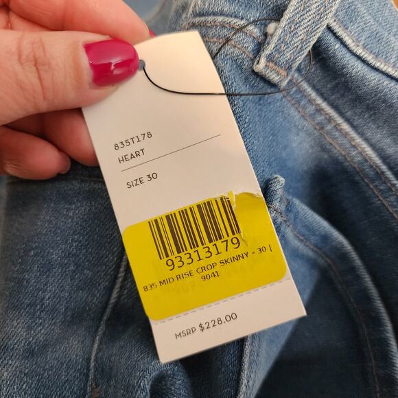 J. Brand Mid Rise Crop Skinny Jeans Women's 30 Eco Wash Denim NWT - Picture 12 of 12